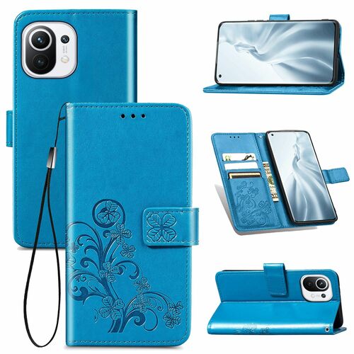 Xiaomi Mi 11 Handy H�lle Schutz Tasche Cover Flip Case Kartenfach Blau