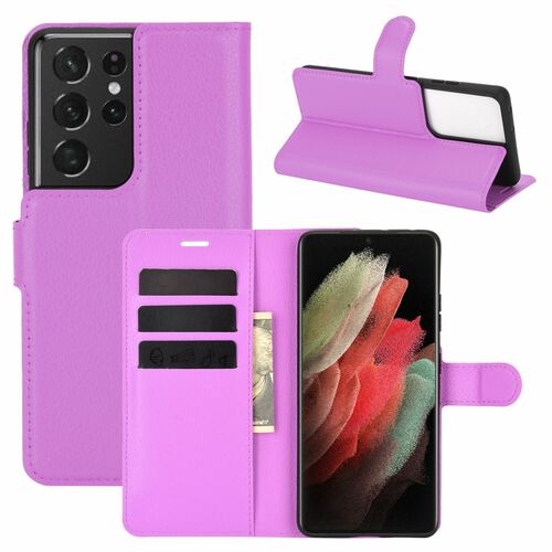 Samsung Galaxy S21 Ultra Handyh�lle Schutztasche Case Cover Klapptasche Violett