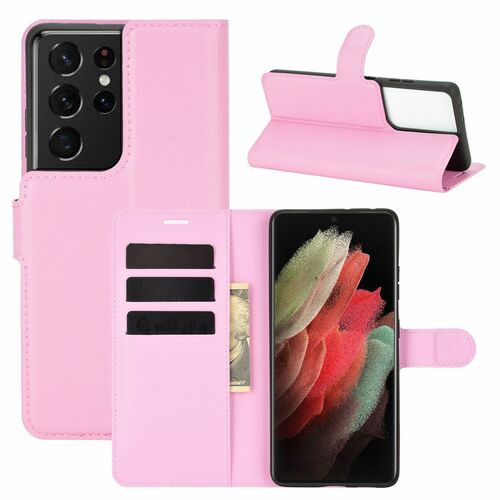 Samsung Galaxy S21 Ultra Handyh�lle Schutztasche Case Cover Klapptasche Rosa