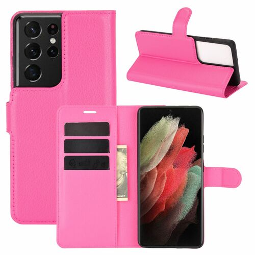 Samsung Galaxy S21 Ultra Handyh�lle Schutztasche Case Cover Klapptasche Rosa