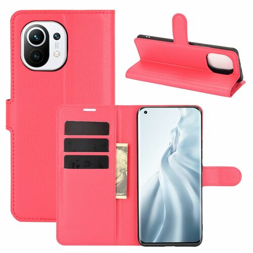 Xiaomi Mi 11 Handyh�lle Schutztasche Case Cover Klapptasche Rot