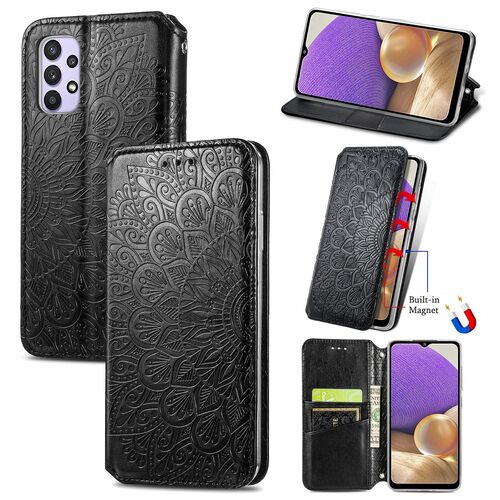 Handyhlle fr Samsung Galaxy A32 5G Schutztasche Wallet Cover 360 Case Etuis Schwarz
