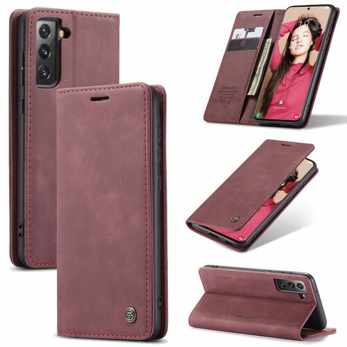 Handyh�lle f�r Samsung Galaxy S21 FE Schutztasche Wallet Cover 360 Case Etuis Rot