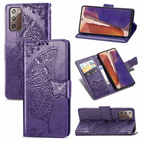 Handyh�lle f�r Samsung Galaxy Note 20 Schutztasche Wallet Cover 360 Case Etuis Violett