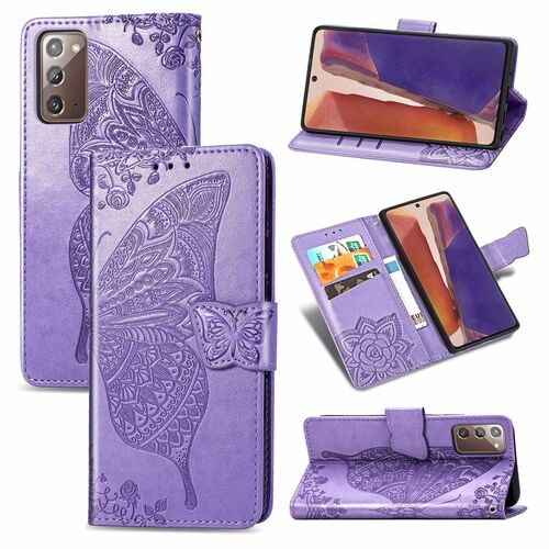 Handyh�lle f�r Samsung Galaxy Note 20 Schutztasche Wallet Cover 360 Case Etuis Violett