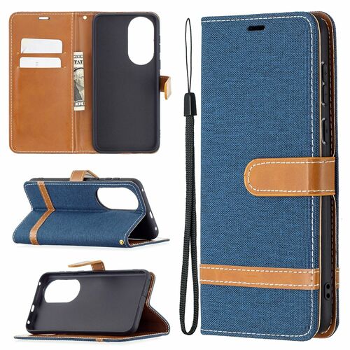 Handyh�lle f�r Huawei P50 Schutztasche Wallet Cover 360 Case Etuis Blau