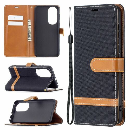 Handyh�lle f�r Huawei P50 Schutztasche Wallet Cover 360 Case Etuis Schwarz