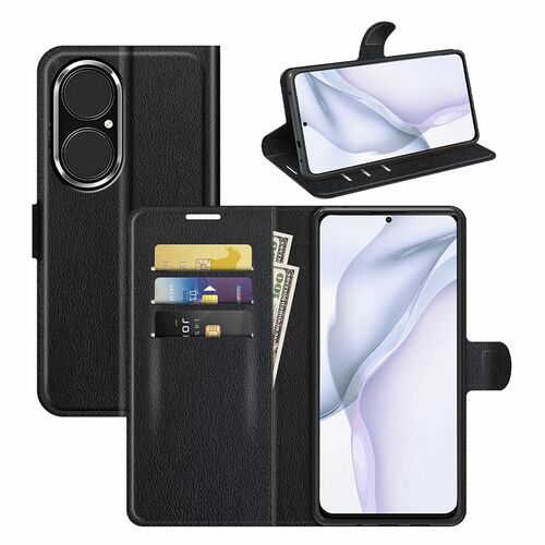 Handyh�lle f�r Huawei P50 Schutztasche Wallet Cover 360 Case Etuis Schwarz
