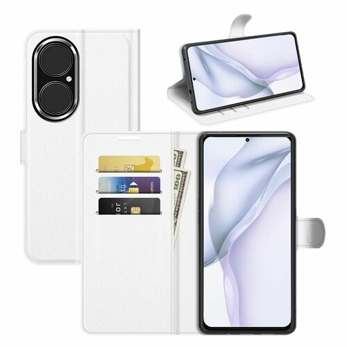 Handyh�lle f�r Huawei P50 Schutztasche Wallet Cover 360 Case Etuis Wei�