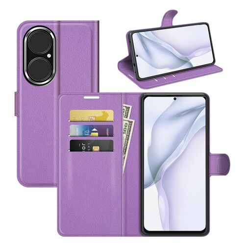 Handyh�lle f�r Huawei P50 Schutztasche Wallet Cover 360 Case Etuis Violett