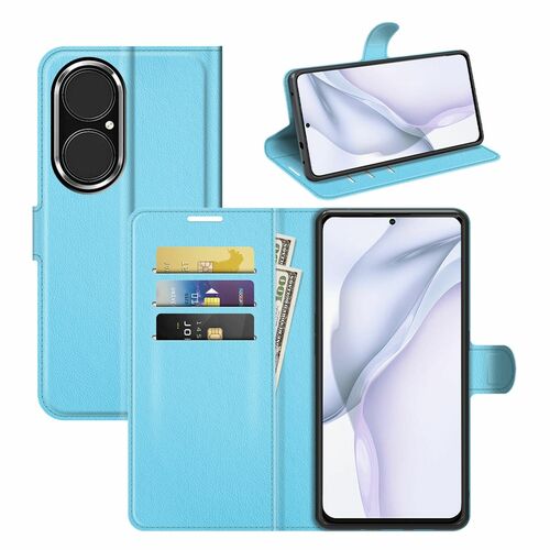 Handyh�lle f�r Huawei P50 Schutztasche Wallet Cover 360 Case Etuis Blau