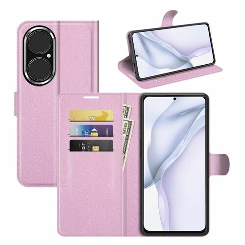 Handyh�lle f�r Huawei P50 Schutztasche Wallet Cover 360 Case Etuis Rosa