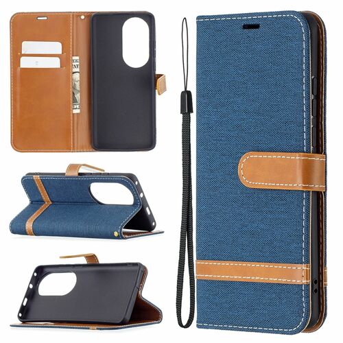 Handyh�lle f�r Huawei P50 Pro Schutztasche Wallet Cover 360 Case Etuis Blau
