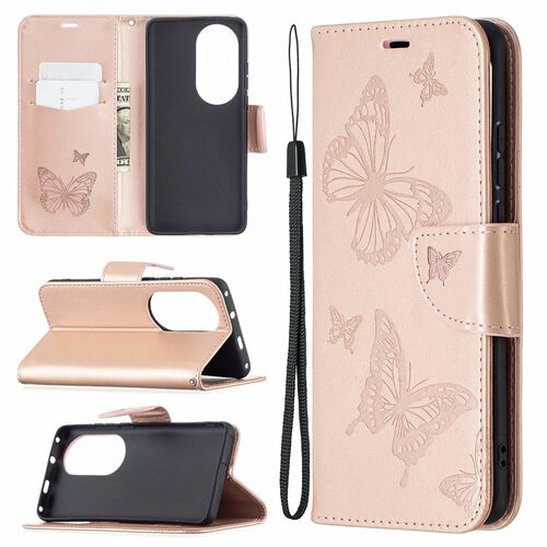 Handyh�lle f�r Huawei P50 Pro Schutztasche Wallet Cover 360 Case Etuis Rosa