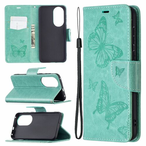 Handyh�lle f�r Huawei P50 Schutztasche Wallet Cover 360 Case Etuis Gr�n