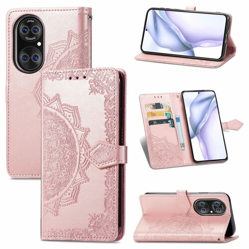 Handyh�lle f�r Huawei P50 Pro Schutztasche Wallet Cover 360 Case Etuis Rosa