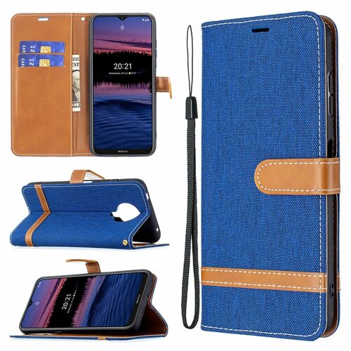 Handyh�lle f�r Nokia G20 Schutztasche Wallet Cover 360 Case Etuis Blau