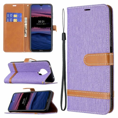 Handyh�lle f�r Nokia G20 Schutztasche Wallet Cover 360 Case Etuis Violett