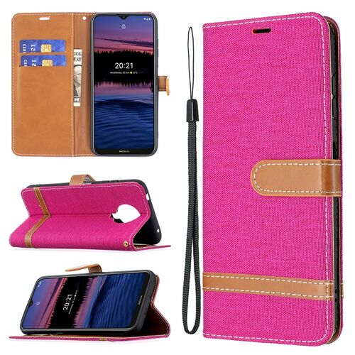 Handyh�lle f�r Nokia G20 Schutztasche Wallet Cover 360 Case Etuis Rosa