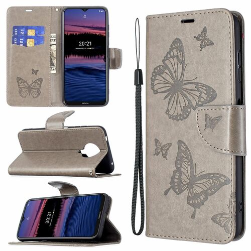 Handyh�lle f�r Nokia G20 Schutztasche Wallet Cover 360 Case Etuis Grau