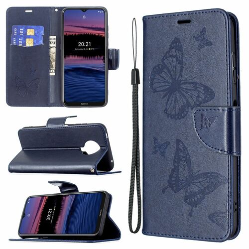 Handyh�lle f�r Nokia G20 Schutztasche Wallet Cover 360 Case Etuis Blau