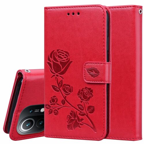 Handyh�lle f�r Xiaomi Mi 11 Lite Schutztasche Wallet Cover 360 Case Etuis Rot
