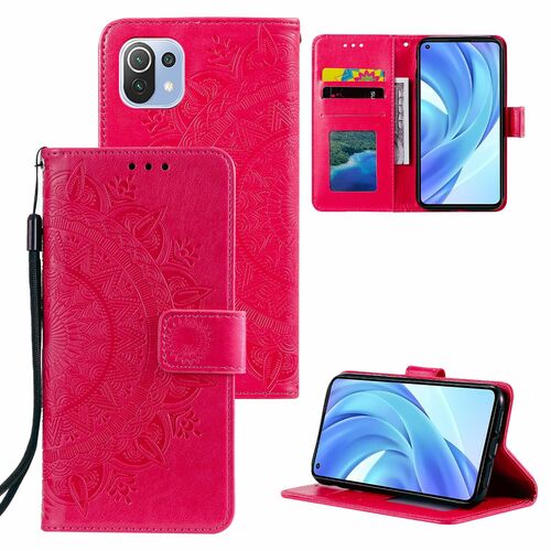Handyh�lle f�r Xiaomi Mi 11 Lite Schutztasche Wallet Cover 360 Case Etuis Rot