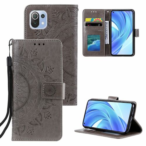 Handyh�lle f�r Xiaomi Mi 11 Lite Schutztasche Wallet Cover 360 Case Etuis Grau