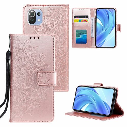 Handyh�lle f�r Xiaomi Mi 11 Lite Schutztasche Wallet Cover 360 Case Etuis Rosa