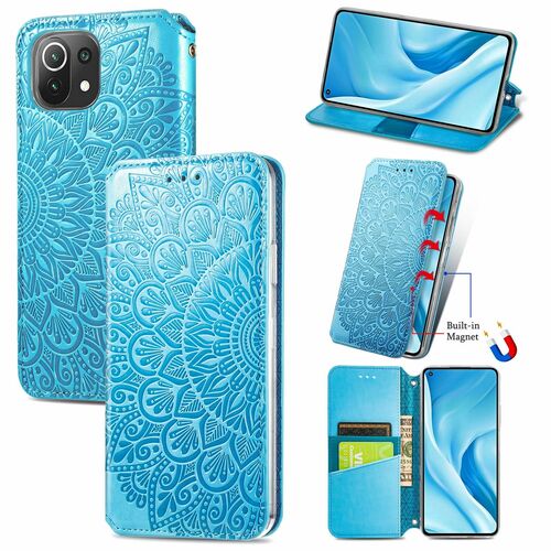 Handyh�lle f�r Xiaomi Mi 11 Lite Schutztasche Wallet Cover 360 Case Etuis Blau