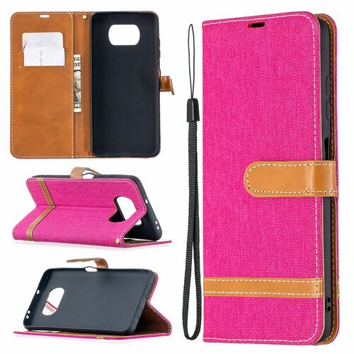 Handyh�lle f�r Xiaomi Poco X3 Schutztasche Wallet Cover 360 Case Etuis Rosa