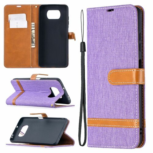 Handyh�lle f�r Xiaomi Poco X3 Schutztasche Wallet Cover 360 Case Etuis Violett