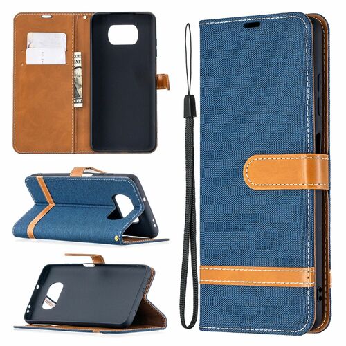 Handyh�lle f�r Xiaomi Poco X3 Schutztasche Wallet Cover 360 Case Etuis Blau
