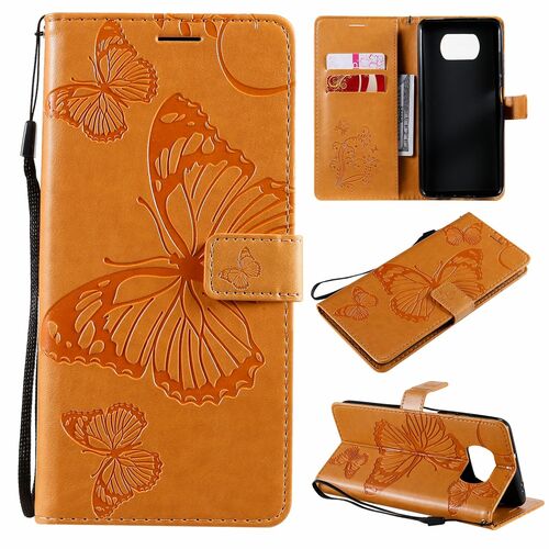 Handyh�lle f�r Xiaomi Poco X3 Schutztasche Wallet Cover 360 Case Etuis Gelb