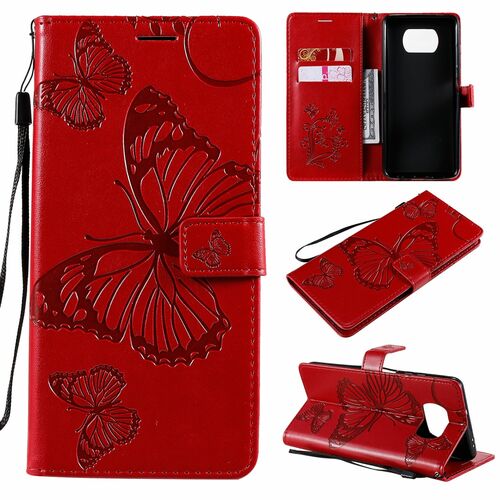 Handyhlle fr Xiaomi Poco X3 Schutztasche Wallet Cover 360 Case Etuis Rot
