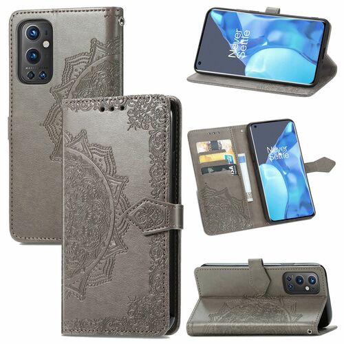 Handyh�lle f�r OnePlus 9 Pro Schutztasche Wallet Cover 360 Case Etuis Grau