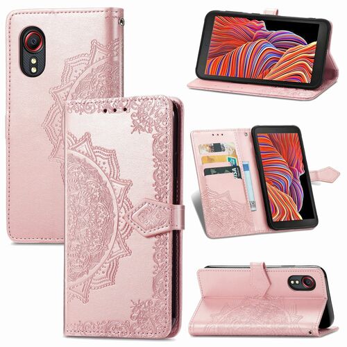 Handyh�lle f�r Samsung Galaxy Xcover 5 / 5s Schutztasche Wallet Cover 360 Case Etuis Rosa
