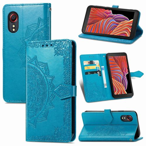 Handyh�lle f�r Samsung Galaxy Xcover 5 / 5s Schutztasche Wallet Cover 360 Case Etuis Blau