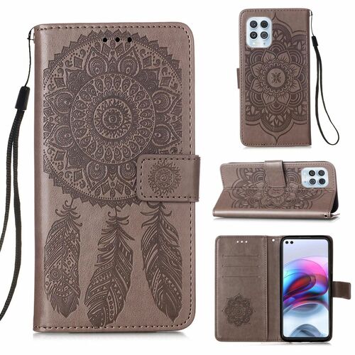 Handyh�lle f�r Motorola Moto G100 Schutztasche Wallet Cover 360 Case Etuis Grau