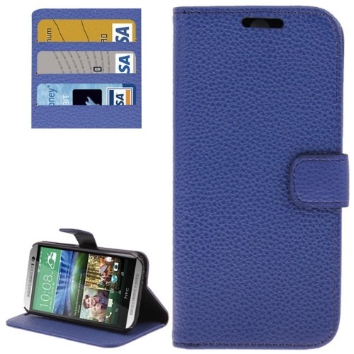 Schutzh�lle PU Handytasche (Flip Quer) f�r Handy HTC One 2 M8 Blau