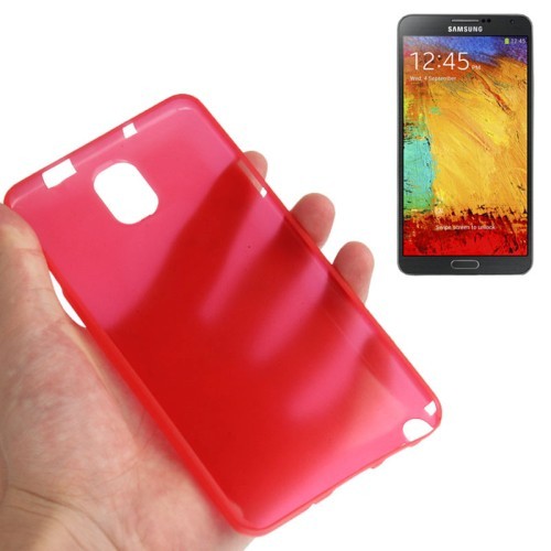 Schutzh�lle Case Ultra D�nn 0,3mm f�r Handy Samsung Galaxy Note 3 N9000 Rot Transparent