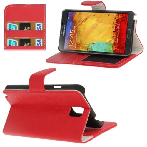 Schutzhlle Case (Flip Quer) fr Handy Samsung Galaxy Note 3 / N9000 Rot