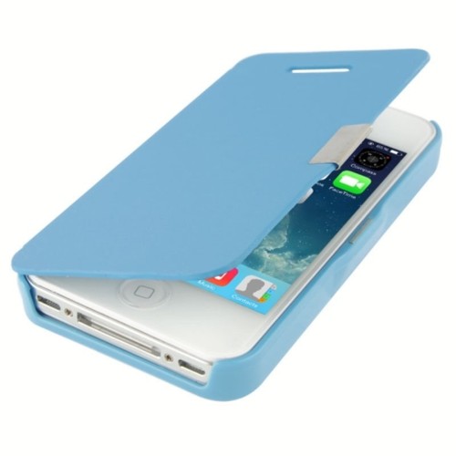 Handyh�lle Tasche f�r Apple iPhone 4 / 4s Hellblau geb�rstet