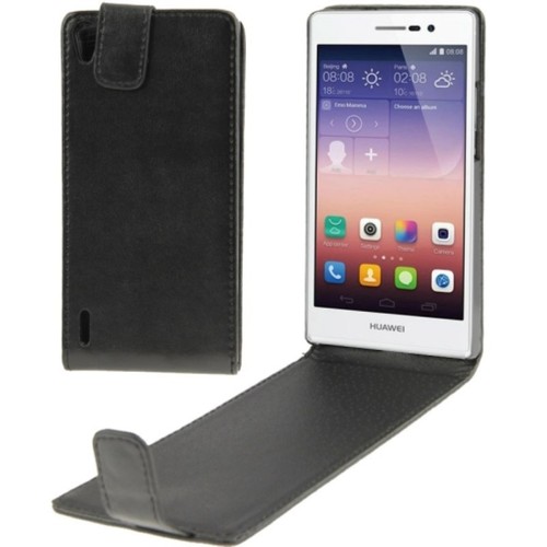 Schutzh�lle Flip Tasche f�r Handy Huawei Ascend P7 Schwarz
