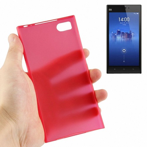 Schutzh�lle Case Ultra D�nn 0,3mm f�r Handy Xiaomi MI3 Rot Transparent