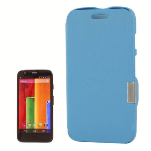 Handyh�lle Tasche f�r Motorola Moto G / X1032 Hellblau geb�rstet