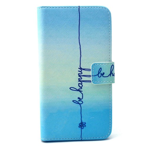 Handyh�lle Tasche f�r Handy Samsung Galaxy S6 Edge Be Happy