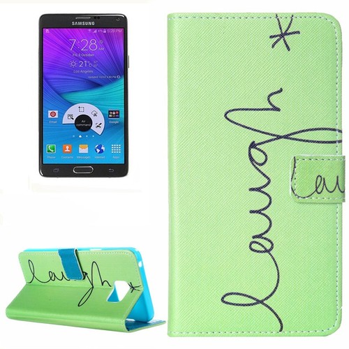 Handyh�lle Tasche f�r Handy Samsung Galaxy Note 5 Laugh / Lachen Gr�n