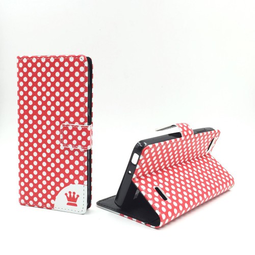 Handyh�lle Tasche f�r Handy Huawei G Play Mini Polka Dot Rot