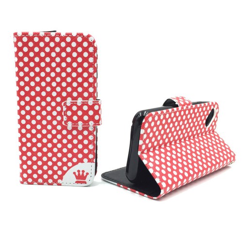 Handyh�lle Tasche f�r Handy Wiko Sunset 2 Polka Dot Rot